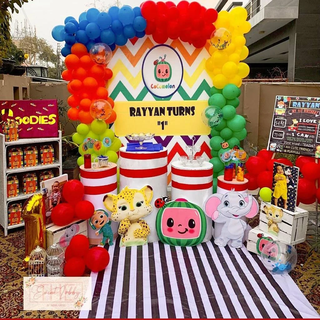 Birthday event tablescape and party setup with coordinated catering and décor