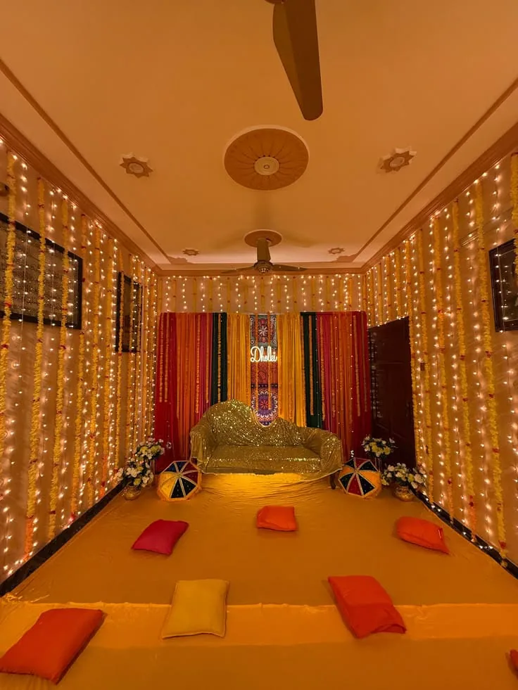 A dholki at home for a dholki celebration in Lahore
